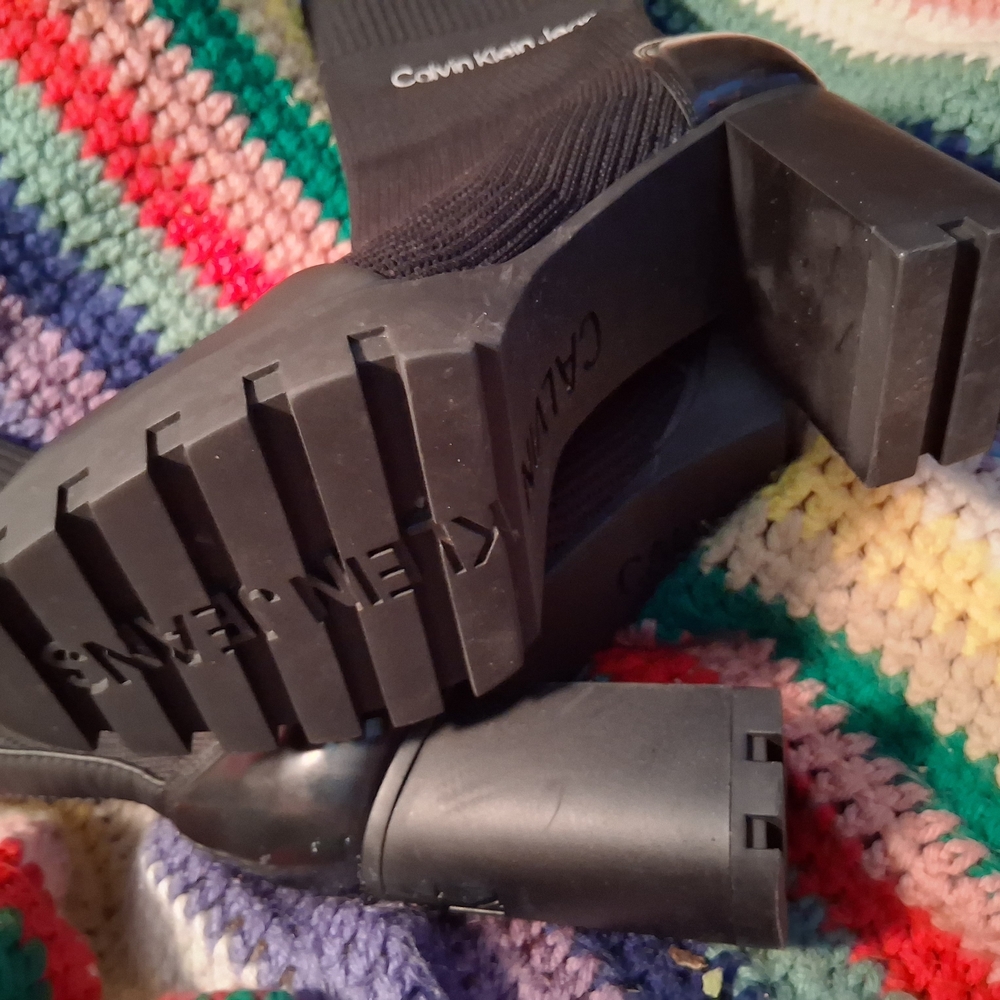 Calvin Klein Black Knit Boots.s - Picture 5 of 5